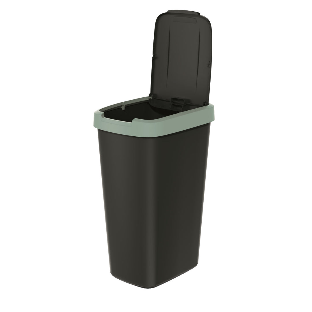 Prosperplast - Poubelle / Poubelle 45L - Noir avec cadre vert clair