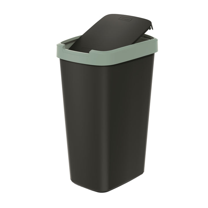 Prosperplast - Poubelle / Poubelle 45L - Noir avec cadre vert clair