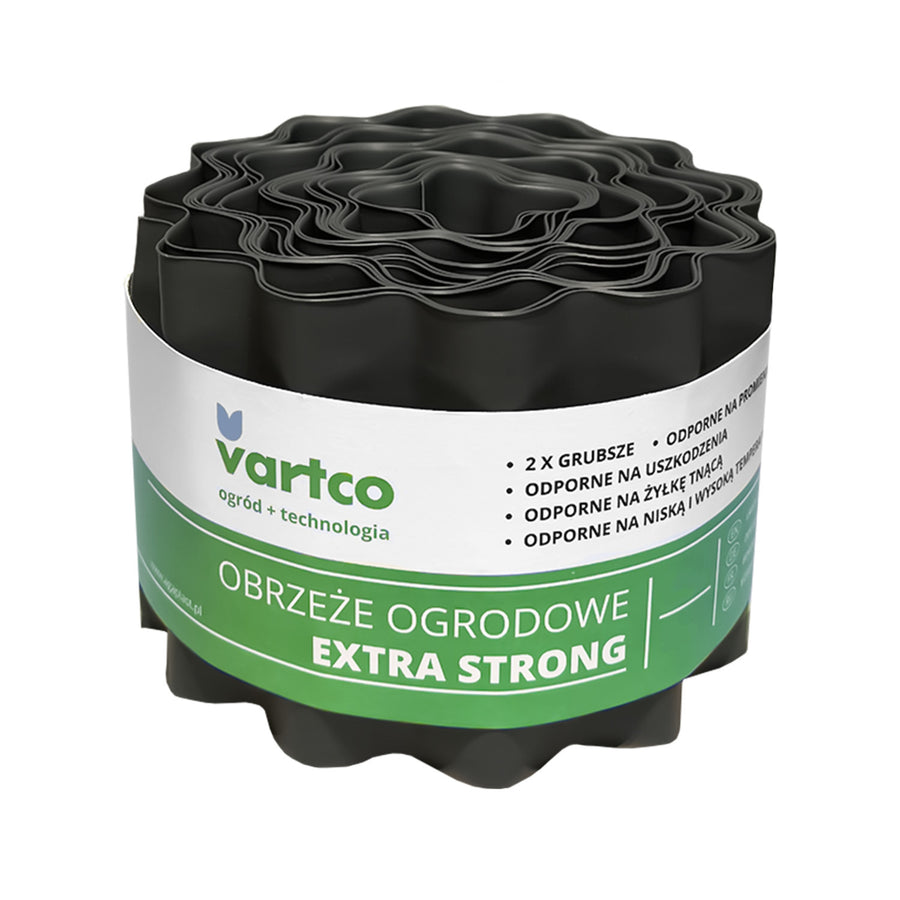 Graskant Extra Sterk  - tuinrand / Palissades - UV-bestendig (20cm x9m) - Grijs