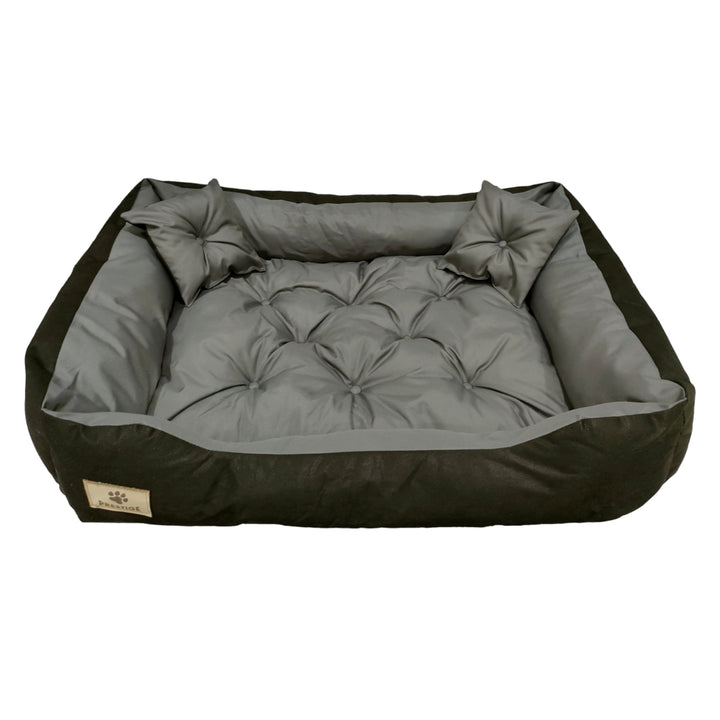 Prestige honden- of kattenbed 130x105cm grijs/zwart