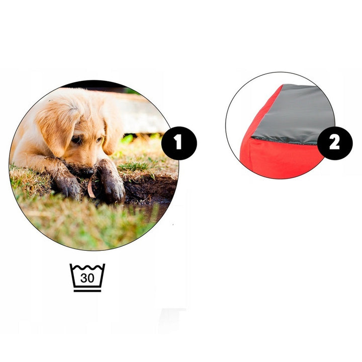 Ecco - Honden- en kattenbed met kussen | Binnenmaat: 40x30 / Buitenmaat: 55x45cm - Grijs / Zwart