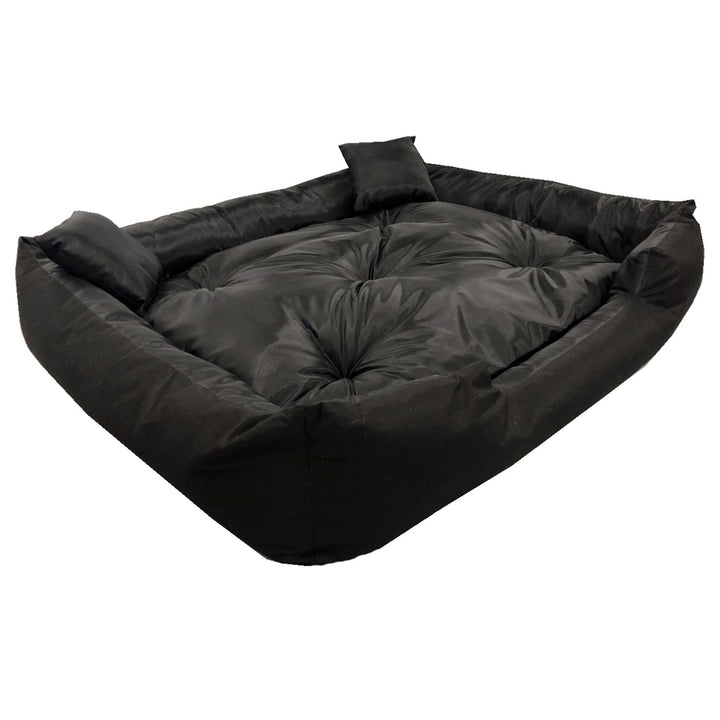 ECCO - Honden- en kattenbed met kussen | Binnenmaat: 40x30 / Buitenmaat: 55x45cm - Zwart