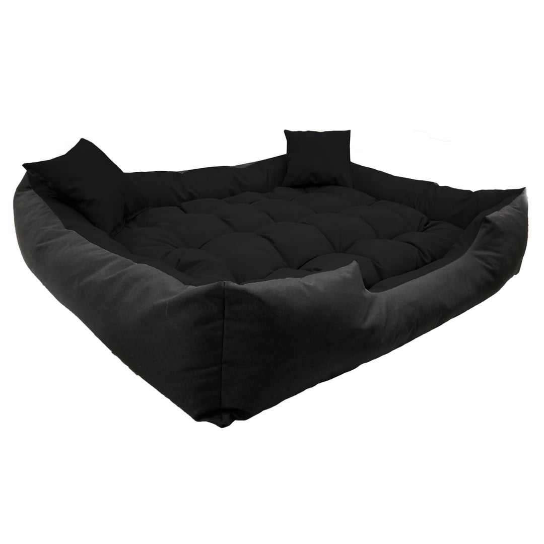 ECCO - Honden- en kattenbed met kussen | Binnenmaat: 40x30 / Buitenmaat: 55x45cm - Zwart