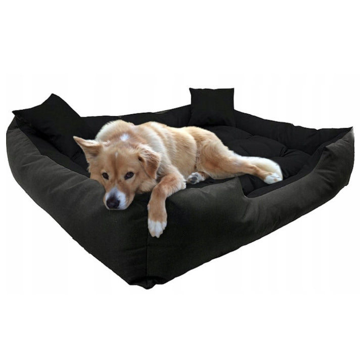 Ecco - Honden- en kattenbed met kussen | Binnenmaat: 60x50  / Buitenmaat: 75x65cm - Zwart