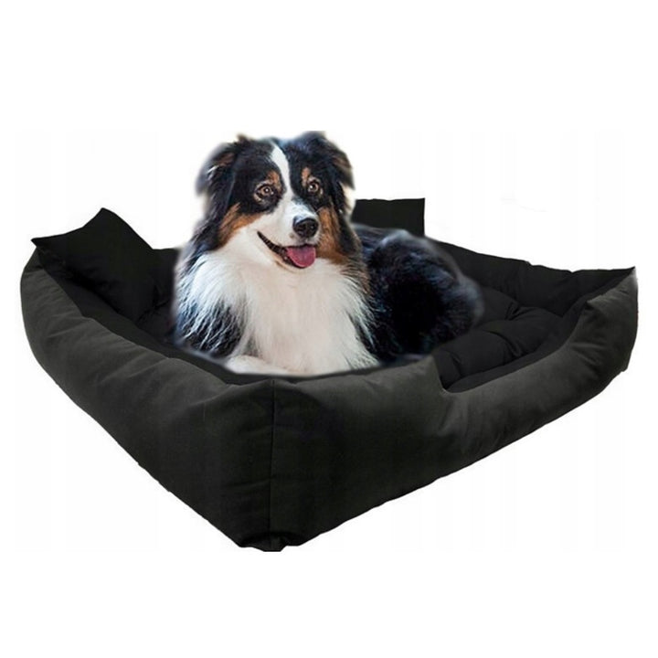 Ecco - Honden- en kattenbed met kussen | Binnenmaat: 60x50  / Buitenmaat: 75x65cm - Zwart