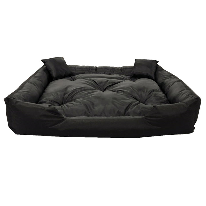 Ecco - Honden- en kattenbed met kussen | Binnenmaat: 60x50  / Buitenmaat: 75x65cm - Zwart