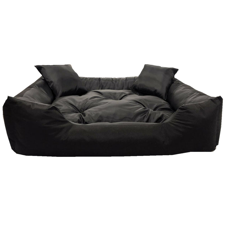 Ecco - Honden- en kattenbed met kussen | Binnenmaat: 60x50  / Buitenmaat: 75x65cm - Zwart