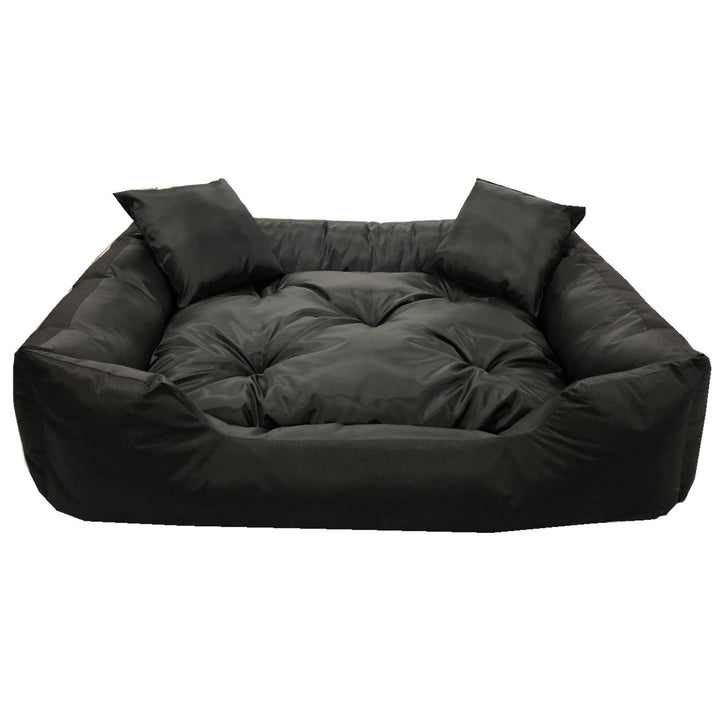 Ecco - Honden- en kattenbed met kussen | Binnenmaat: 80x60 / Buitenmaat: 100x75cm- Zwart