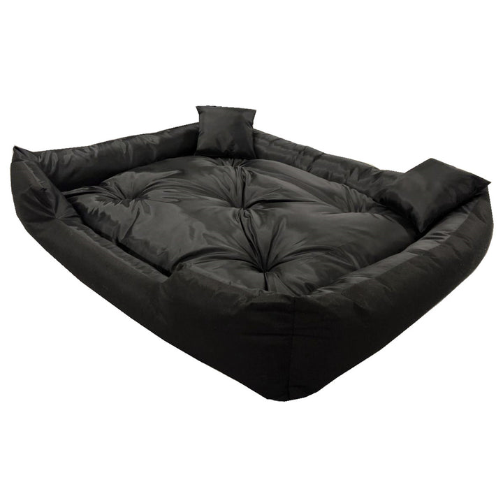 Ecco - Honden- en kattenbed met kussen | Binnenmaat: 100x80 / Buitenmaat: 115x95cm- Zwart