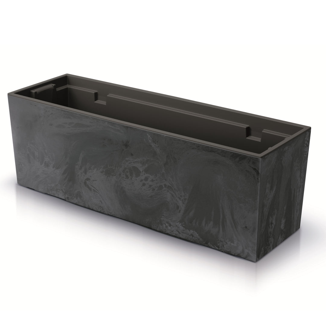 Prosperplast Urbi Case Beton Effect Plantenpot met binnenpot Plantenbak Bloembak voor binnen en buiten Rechthoekig Kunststof 77 x 23,5 x 24,6 cm Antraciet