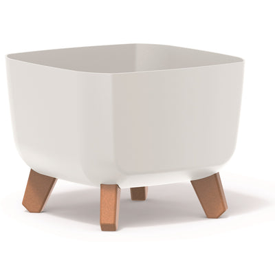 Prosperplast Gracia - Vierkante Bloempot met Afneembare Poten - 24x24x18,7cm - Wit
