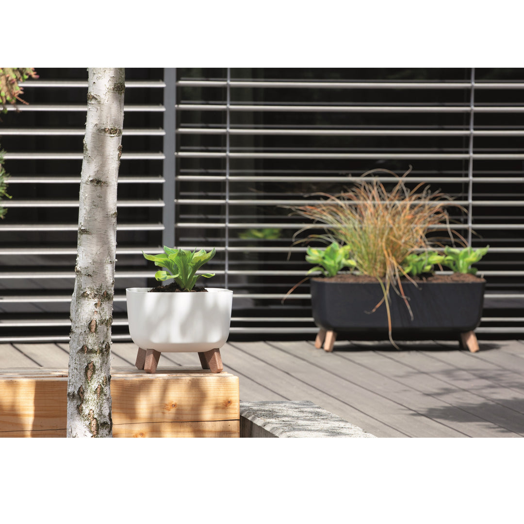 Prosperplast Gracia - Bloempot met afneembare poten - Kunststof UV-bestendig - Antraciet