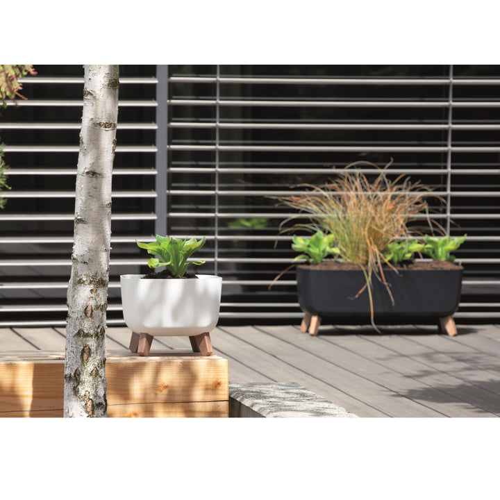 Prosperplast Gracia - Bloempot met afneembare poten - Kunststof UV-bestendig - Antraciet