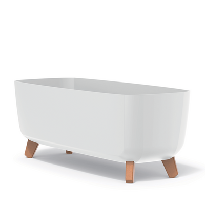 Prosperplast Gracia - Bloempot - met poten en inzet - Wit - 58 x 24 x 23,5 cm
