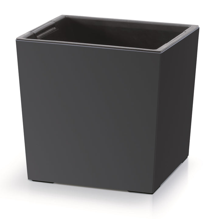 Prosperplast - Vierkant Bloempot met inzet - 24 cm x 24 cm x 23,5 cm - Antraciet