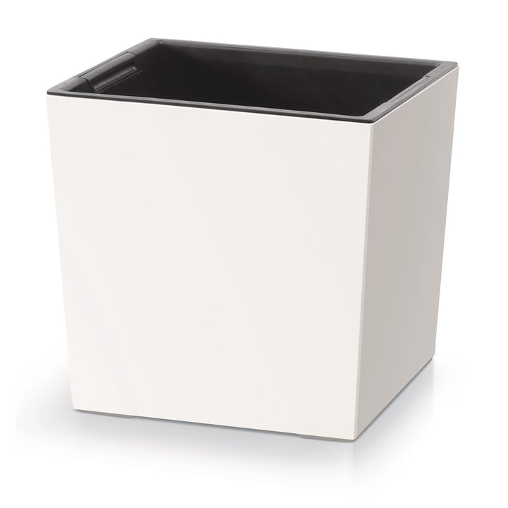 Prosperplast - Pot de Fleurs Carré avec insert - 29,5 cm x 29,5 cm x 29 cm - Blanc