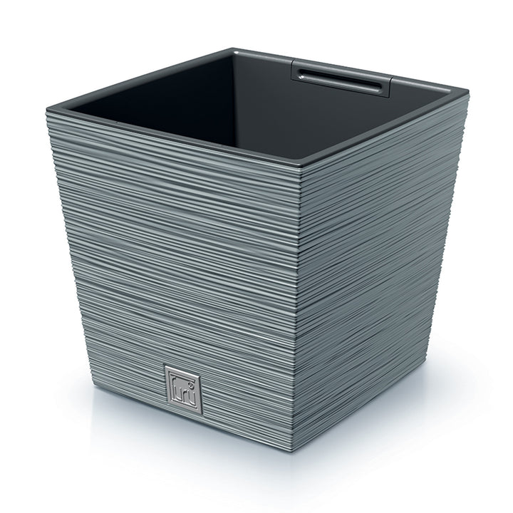 Prosperplast Furu Square Low - Bloempot met inzet - kleur beton (grijs)