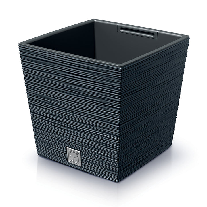 Pot de fleur Prosperplast Furu Square Low avec insert DFS300-S433 - couleur anthracite