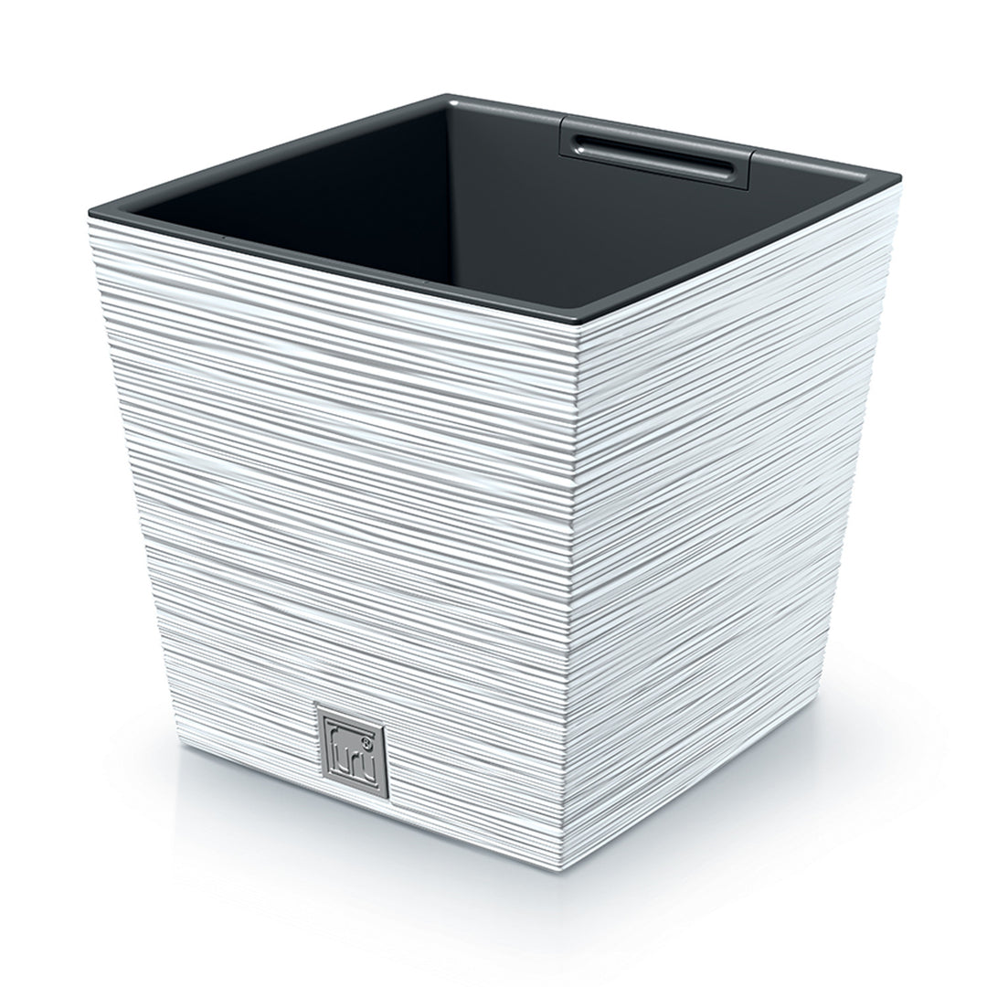 Prosperplast Furu Square Low bloempot met inzet DFS300-S449 - wit