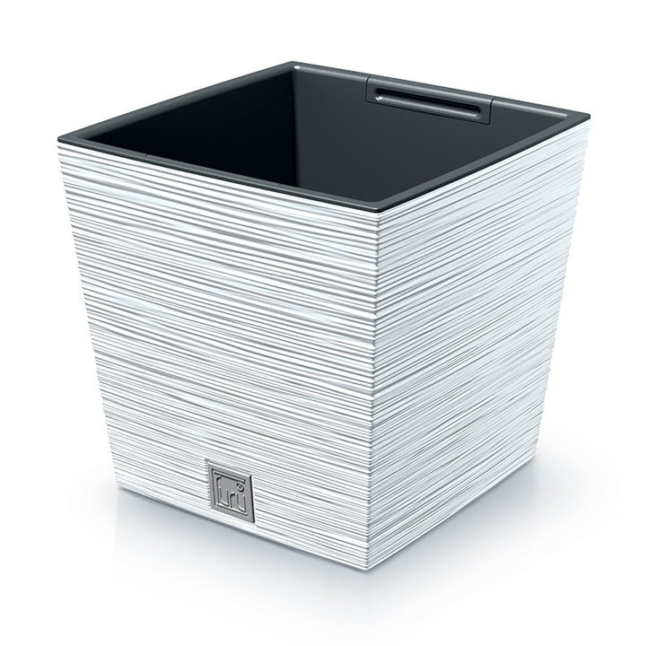 Prosperplast Furu Square Low bloempot met inzet DFS300-S449 - wit