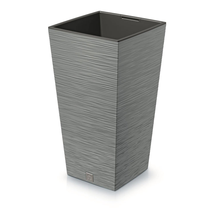 Prosperplast - Grand pot de fleurs avec insert 11,4L - Gris - 20x20x38cm