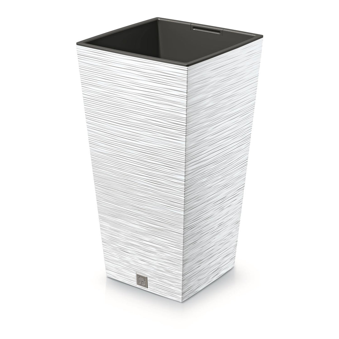 Prosperplast - Grote bloempot met inzet 19L - Wit - 24x24x45cm