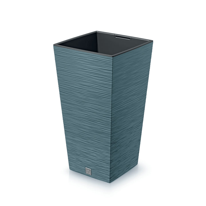 Prosperplast Furu Square - Pot de fleurs haut carré - 30x30x55cm - Bleu scandinave