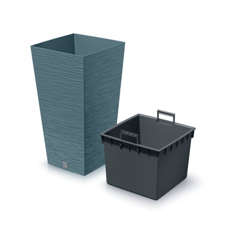 Prosperplast - Bloempot Hoog Vierkant Furu Square 35x35x66cm Scandinavisch Blauw
