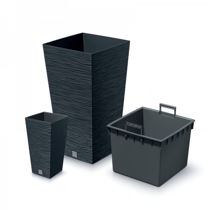 Prosperplast - Bloempot Hoog Vierkant Furu Square 35x35x66cm Antraciet