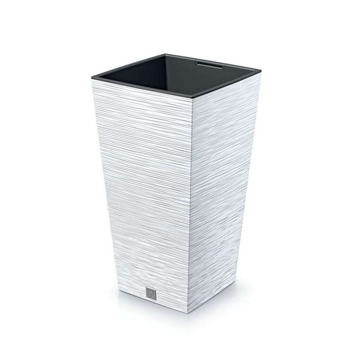 Prosperplast Furu vierkante bloempot met inzet DFSH350-S449 - wit