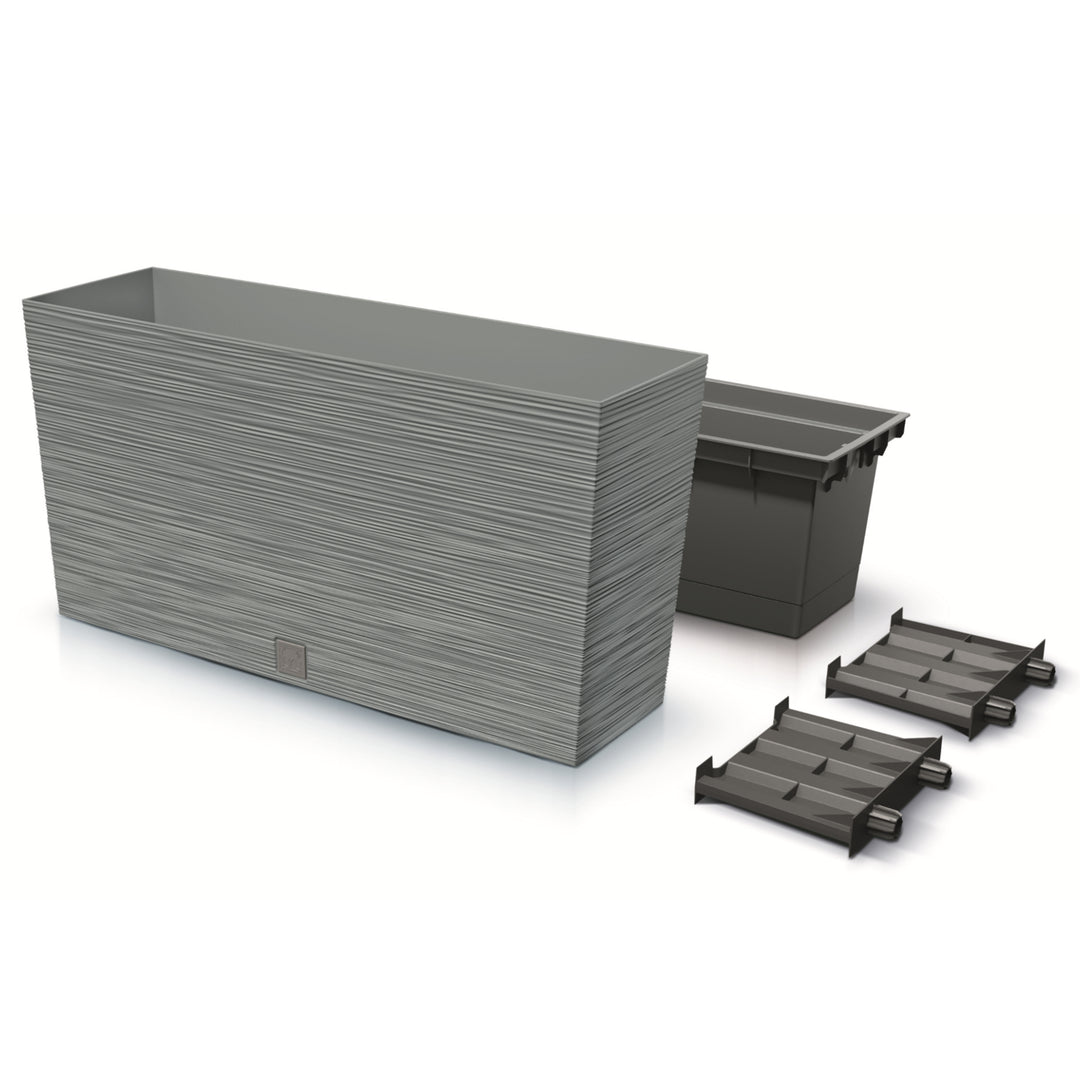Prosperplast Furu Case Middle - Bloempot met inzet -  Rechthoekig -  77x23,5x41cm (Beton)