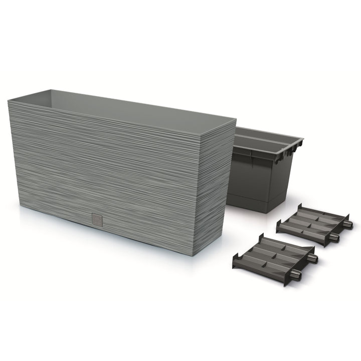 Prosperplast Furu Case Middle - Bloempot met inzet -  Rechthoekig -  77x23,5x41cm (Beton)
