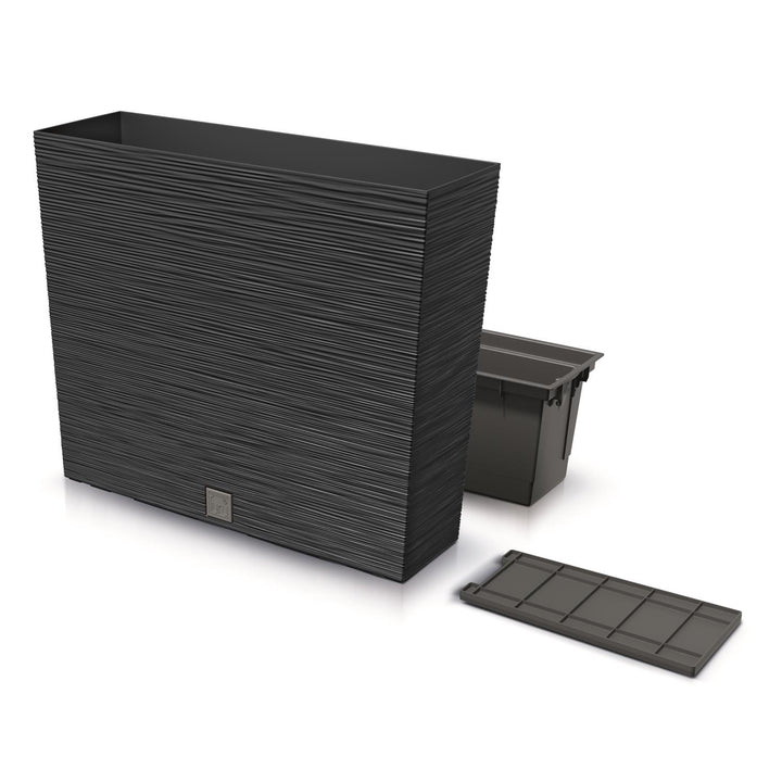 Prosperplast Furu Case Tower - Pot de fleurs / Jardinière avec insert - pour l'intérieur et l'extérieur - Anthracite