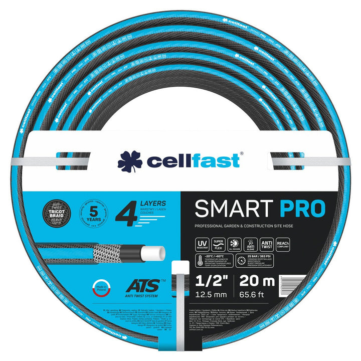 Cellfast SMART PRO ATS 4-laags Tuinslang ATS tricot stof flexibel knikbestendig UV- en algenbestendig 1/2 inch 20 m