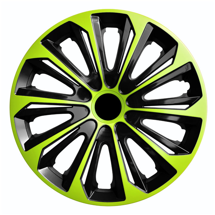 NRM STRONG DUO - Wieldoppen 16" - Set van 4 stuks / Kunststof - Groen/zwart