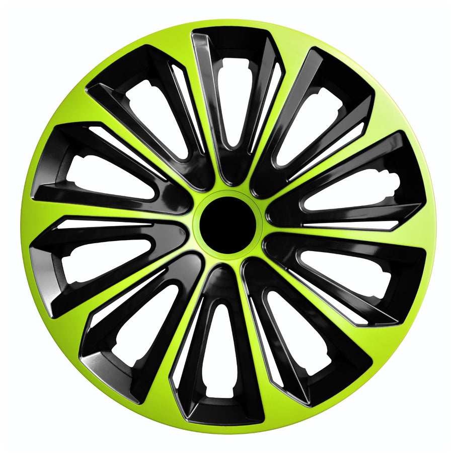 NRM STRONG DUO - Wieldoppen 16" - Set van 4 stuks / Kunststof - Groen/zwart