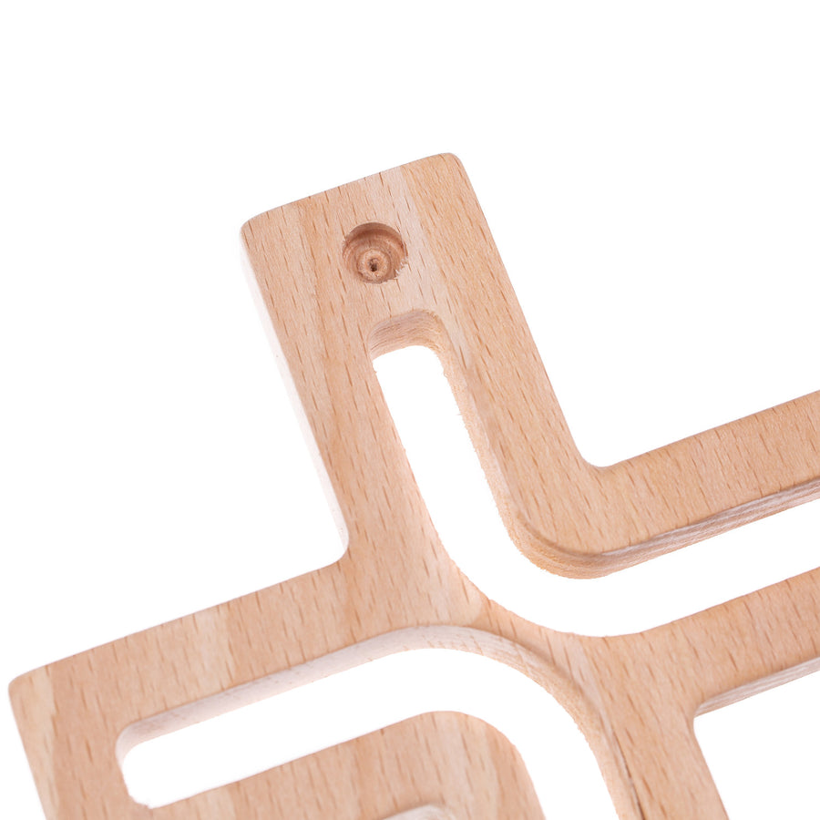 Houten hangend kruis modern naturel 25x16x1,6 cm