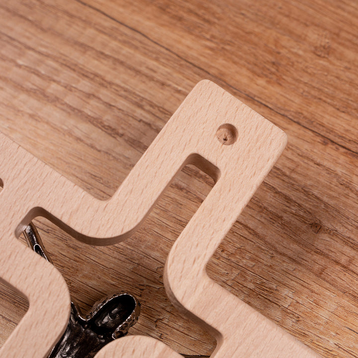 Modern houten wanddecoratie kruis naturel 18x12x1,4 cm