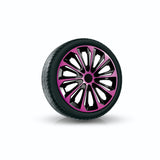 NRM STRONG DUO - Wieldoppen 15" - Set van 4 stuks / Kunststof - Roze/Zwart
