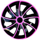 NRM Bicolor  - Wieldoppen 13" - Set van 4 stuks / Kunststof - Roze/Zwart