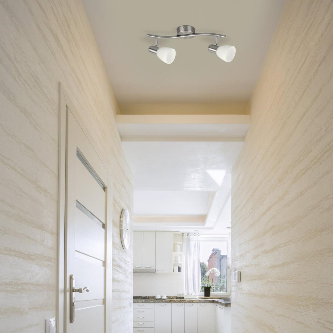 Rabalux Soma satijnchroom klassieke tweepunts plafondlamp Wit IP20