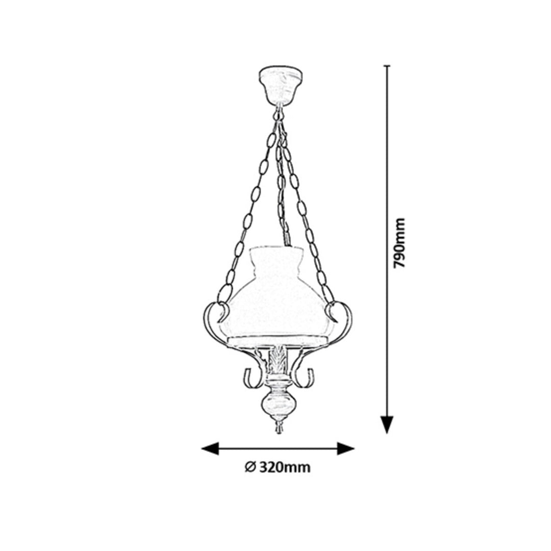 RABALUX PETRONEL kroonluchter hanglamp 7076 metaal hout glas