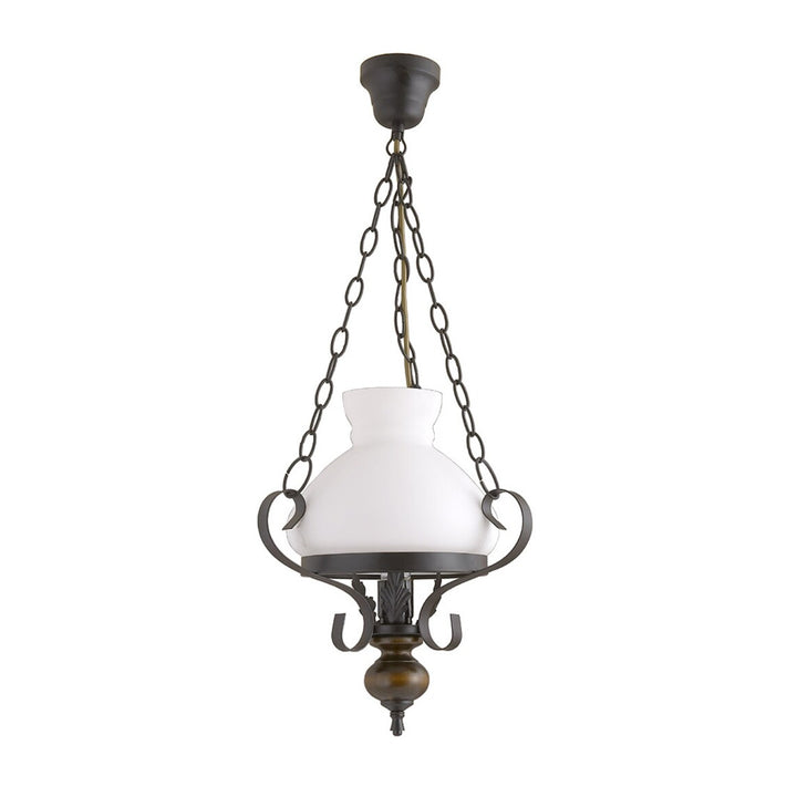 RABALUX PETRONEL kroonluchter hanglamp 7076 metaal hout glas