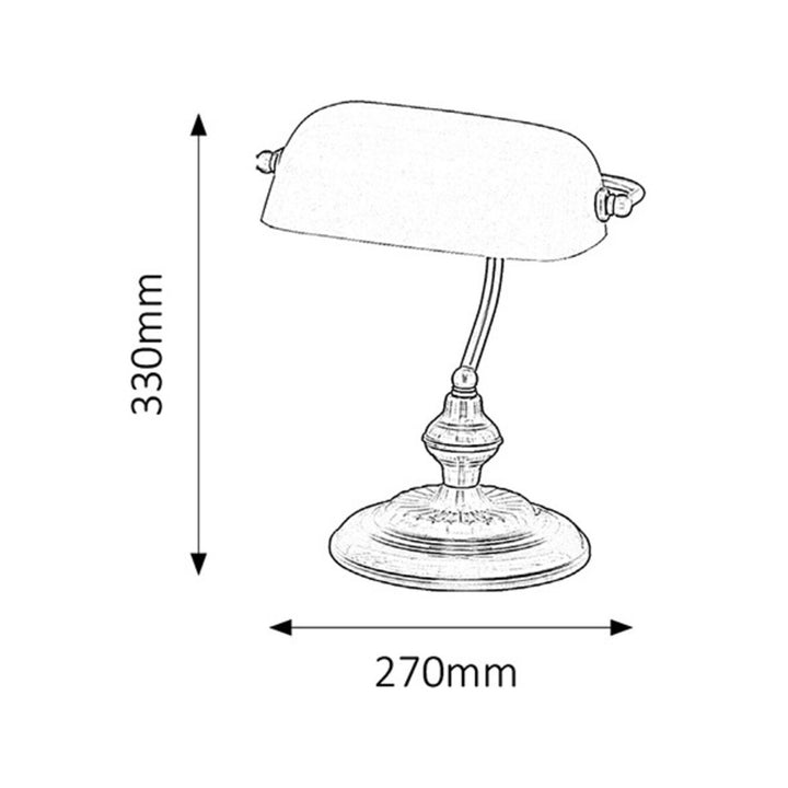 RABALUX BANK 4038 metalen tafellamp met groene glazen kap