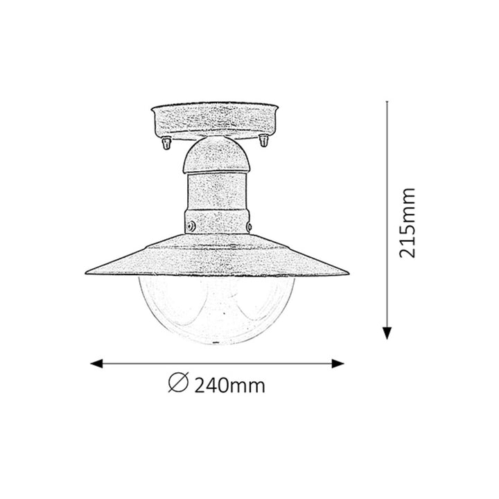 Rabalux Oslo 8736 metalen plafondlamp voor buiten