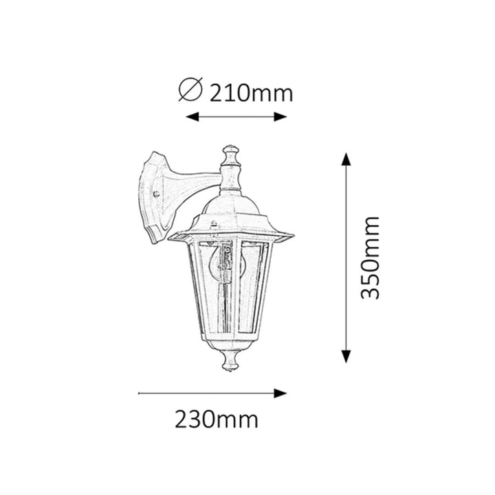 Rabalux Velence 8201 wit E27 60 W klassieke tuinwandlamp