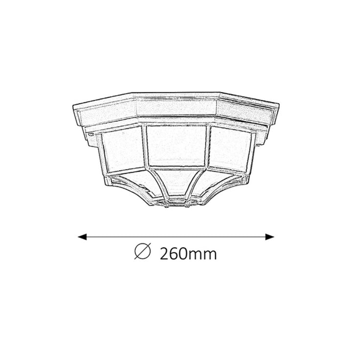 Rabalux Milano buiten plafondlamp 8346 metaal en glazen kap