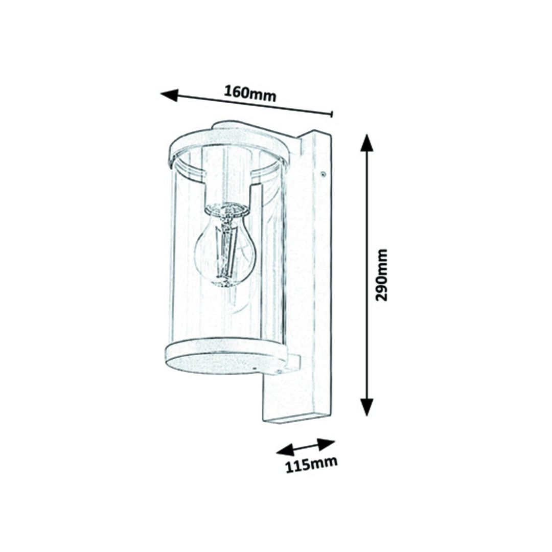 RABALUX Silistra - Buitenwandlamp - Antraciet - IP44 / E27 / 230V