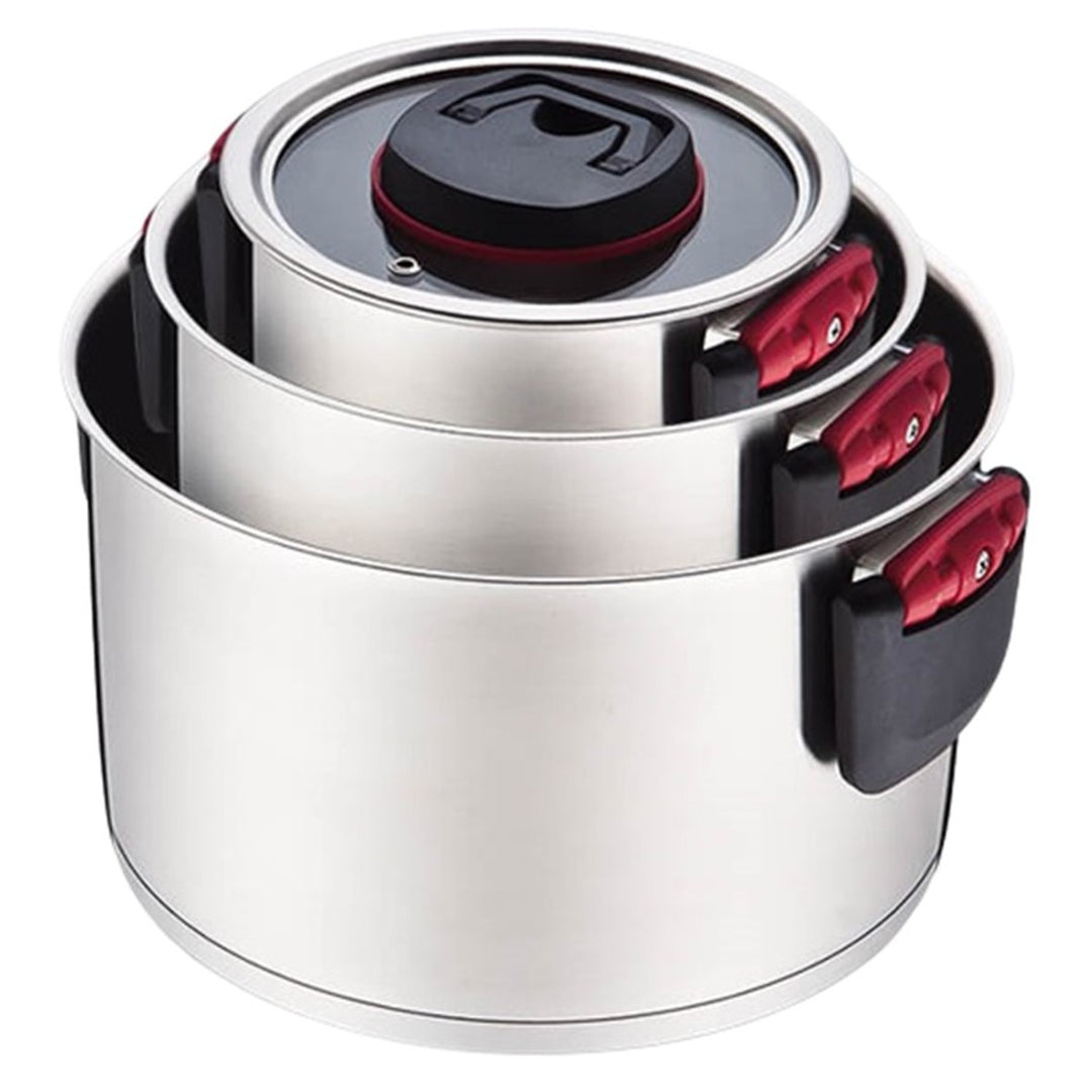 Maestro MR-3530-6 steelpannenset 6 stuks roestvrij staal greepmateriaal kunststof