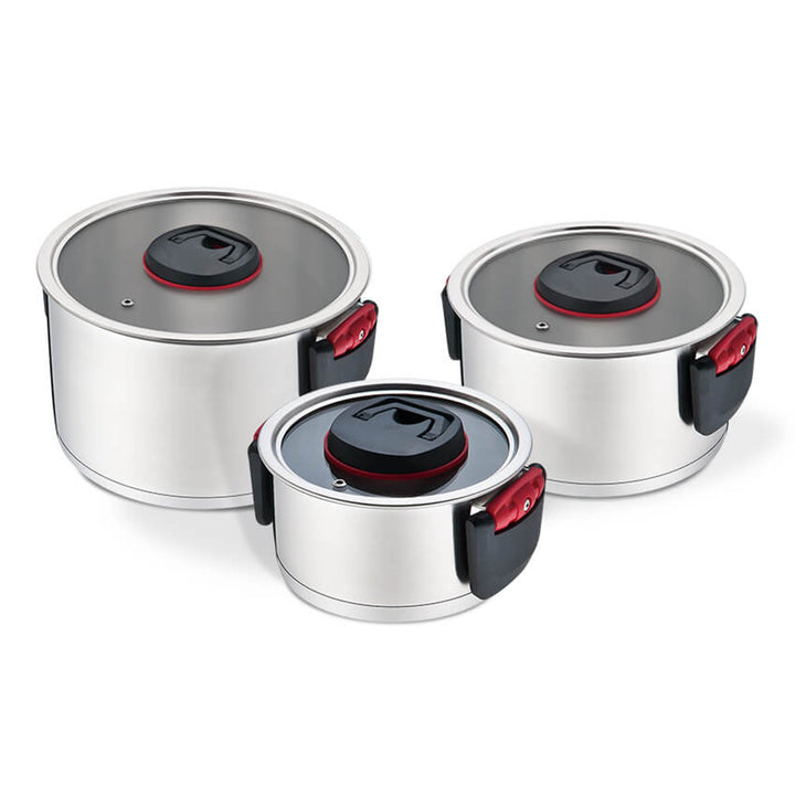 Maestro MR-3530-6 steelpannenset 6 stuks roestvrij staal greepmateriaal kunststof
